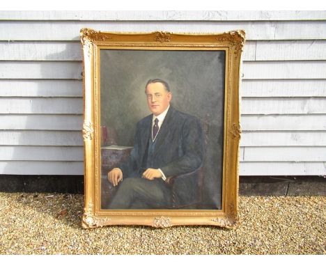 G SNELLING BROWN (XIX/XX); An oil on canvas portrait of John George Sears, the founder of Trueform Shoes. Signed bottom right