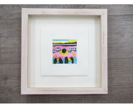 DAVID JONES (Contemporary Norwich artist) A framed and glazed watercolour on paper titled 'Sun'. Pencil signed and dated 21.6