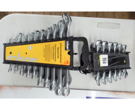 Twenty piece combination spanner set and a 12 piece Stubby spanner set 
