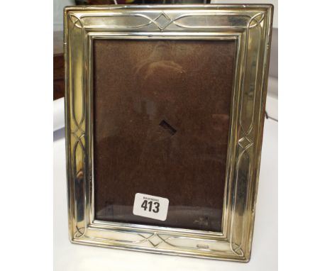 Hallmarked silver easel photo frame 22 cms tall