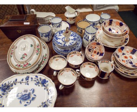 Assorted tea ware, plates, tureen, tea caddy etc 
