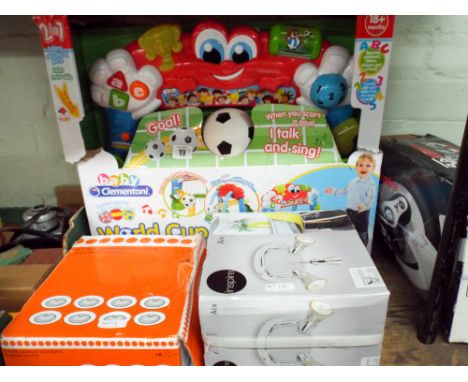 A World Cup children's game, 8 pack of down lighters, ceiling light and speakers