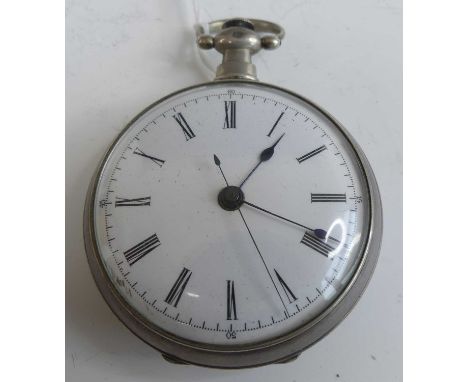 A Japanese white metal cased gent's open face pocket watch, having a white enamel Roman dial with centre seconds, keywind mov