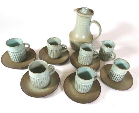 Poole Pottery - a six-place setting coffee set