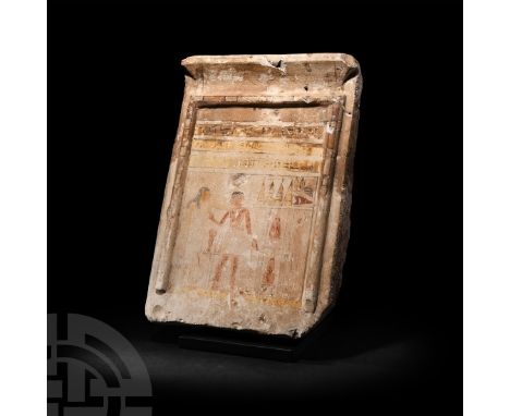 Middle Kingdom, 11th-12th Dynasties, circa 1991-1786 B.C. A limestone stela fashioned as a simplified ‘false-door’ - a symbol