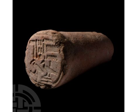 New Kingdom, 1569-1081 B.C. A funerary cone with impressed hieroglyphs reading: ?m-n?r 4 nw n ?mn s?-d?wt? m??-?rw 'Fourth pr
