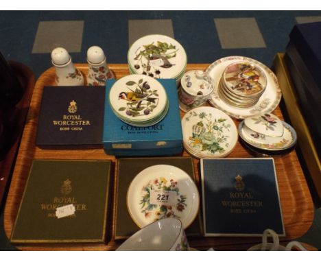 A Tray Containing Large Number of Royal Worcester, Coalport, Crown and Other Trinket Dishes, Some Boxed.  