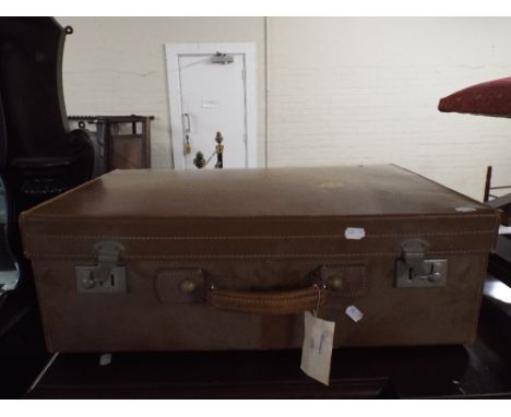 A Vintage Suitcase Containing Embroideries, Maps, Tapestry, Wools Etc.  