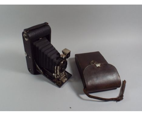A Leather Cased Eastman Kodak Autographic Folding Pocket Camera , with Full Front Movements (Architectural). 