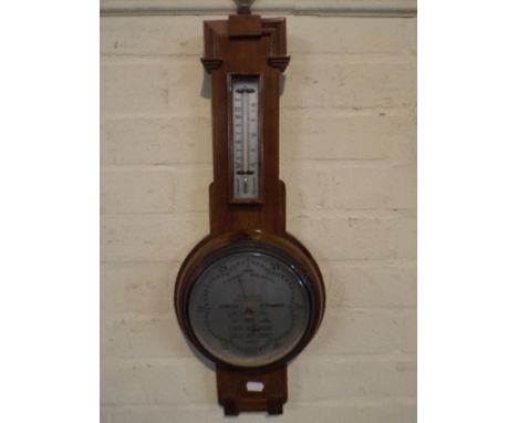An Art Deco Walnut Wheel Barometer, The Wilsn Forecast Barometer. 