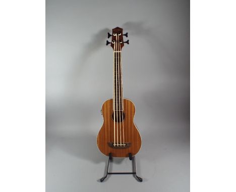 A Countryman Electro Acoustic U-Bass (Baritone Ukulele Scale) with Stand, Case Etc. 