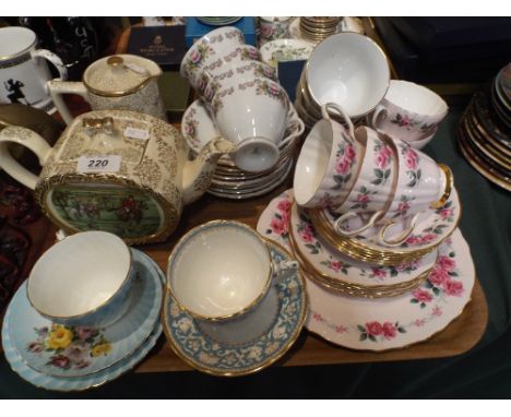 A Tray of Various Tea Wares to Include Sadler Hunting Teapot and Jug.