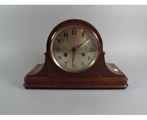 An Oak Eight Day Mantle Clock. 