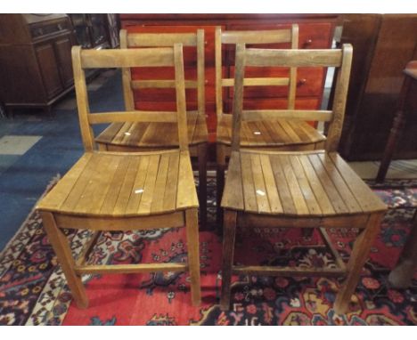 A Set of Four War Department Ladder Back Chairs. 