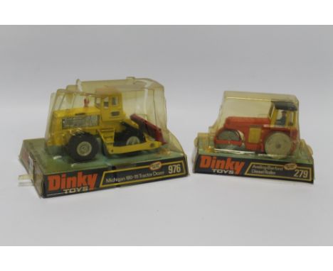 A BOXED DINKY 976 MICHIGAN 180-111 TRACTOR DOZER AND 279 AVELING BARFORD DIESEL ROLLER (2) (BOXES A/F)