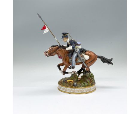 The Charge of the Light Brigade; limited edition, 300 of 500, bone china figure of a soldier on a horse holding a lance. Mich