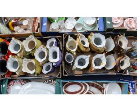 A large collection of Sylvac vases, some in pairs, decorated with ships, roses, farming, hunting, etc (two boxes - twenty vas