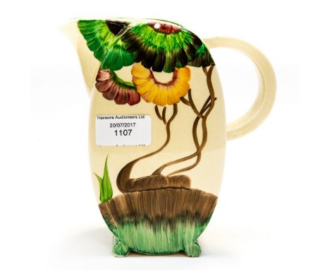 Clarice Cliff for Wilkinson, an Aurea, Bon Jour water jug, Bizarre mark, 16.5cm high
