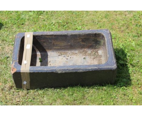 A saltglazed stoneware trough with names 