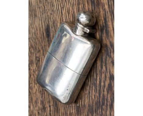 A silver hip flask, weighing approx 4.9 ozt, London 1897, twist and flip stopper/top, manufacturer stamp H.F. 