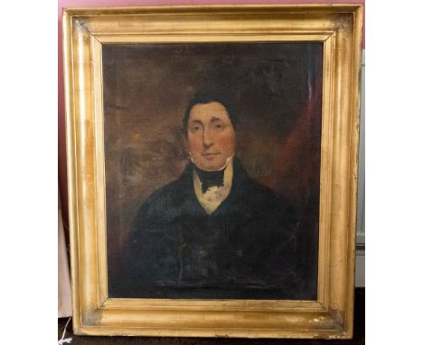 A 19th school, portrait of a gentlemen, oil on canvas, framed