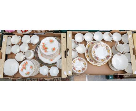 A Victorian part tea service with a 'Marne' part tea service with two Royal Doulton cabinet plates (2 boxes)