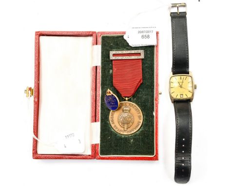 For long service medal Royal Agricultural Society of England awarded to George R. Bridges 43 years service 1978 together with