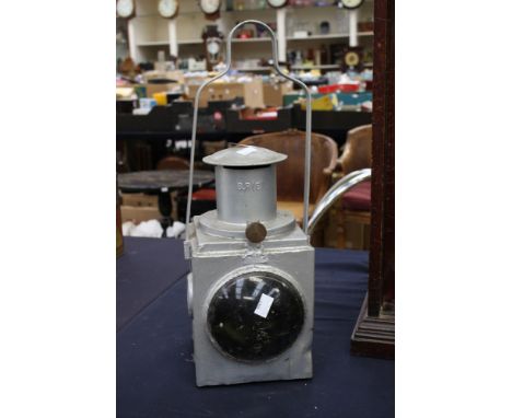 A painted B.R. (E) railway lamp.