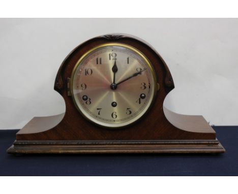 A mahogany cased Westminster chime mantle clock 