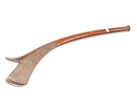 Tribal Art/Ethnographica/Oceanic interest: A lovely Fijian ironwood gunstock war club, 19th century or earlier. Good patinati