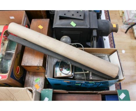 A large collection of magic lantern slides including Boer War, World War One, etc with lantern 