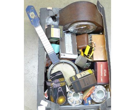A mantel clock, a Roy Smeck Standard Model banjo and other items&nbsp;**PLEASE NOTE THIS LOT IS NOT ELIGIBLE FOR POSTING AND 