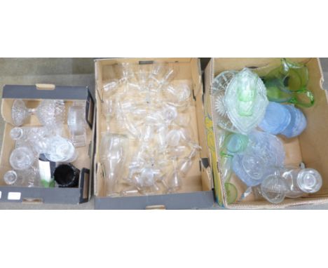 A collection of glass including a Waterford crystal clock&nbsp;**PLEASE NOTE THIS LOT IS NOT ELIGIBLE FOR POSTING AND PACKING
