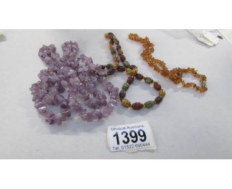 3 vintage necklaces 