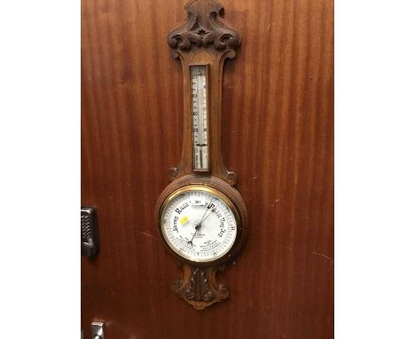 Edwardian Carved barometer by A. W. Hubbard, Ipswich