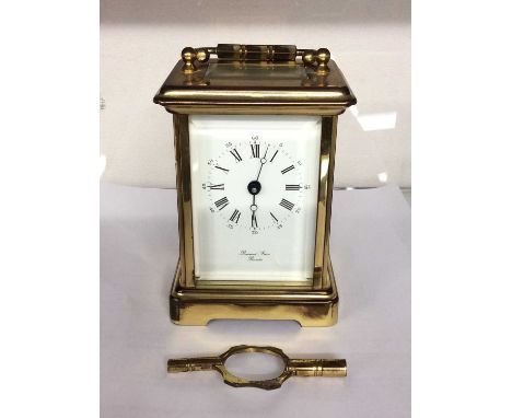 Brass cased carriage clock by Bornard Freres, Bicester (winding key present)Condition report: Yes just wound it up and it is 