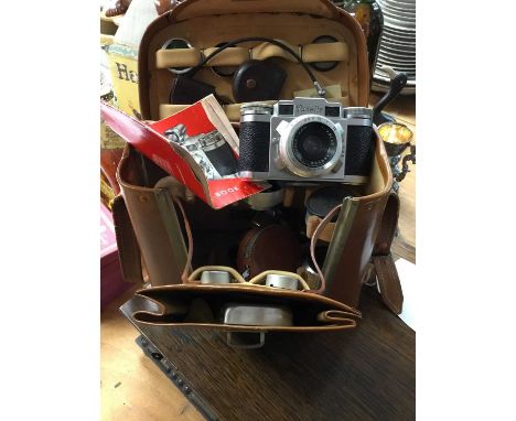 1960s Paxette II camera in case with accessories