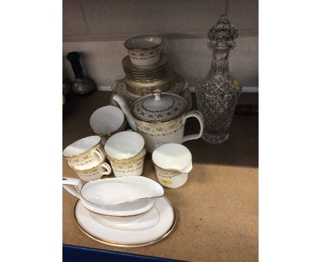Minton Jubilee tea/dinner service (approx 30 pieces) and a Waterford crystal decanter