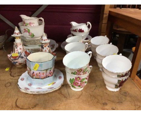 Two six place tea sets together with a Japanese cloisonné enamel vase, metalware and sundry ceramics