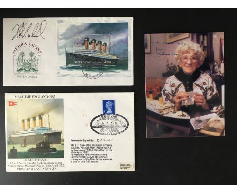 Titanic collection includes a selection of signed items from survivors , Millvina &amp; Bertram Dean , Oceanographer Robert B