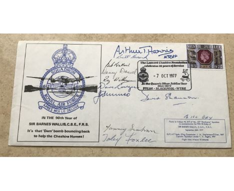 WW2 rare Multiple signed Dambusters cover. 90th Year of Sir Barnes Wallis Commemorative Cover. Signed by Marshall of the RAF 