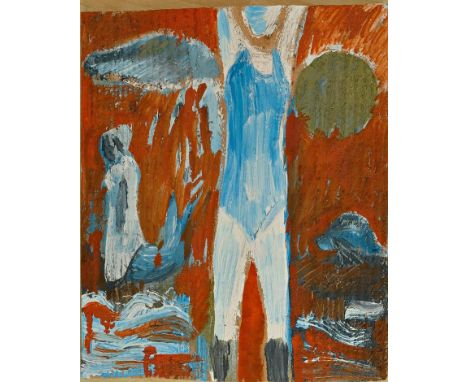 Artist: Lucy SteinTitle: Red Moon CircleSize: 35.5 x 29 x 2.5cmMedium: Acrylic & GaucheLucy SteinLucy Stein, born 1979, was a