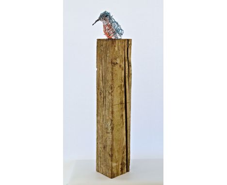 Artist: Katrina SlackTitle: Kingfisher - The Skilful CatcherSize: 28 x 15 x 97(h) cmMedium: Baulk & Recycled MaterialsKatrina