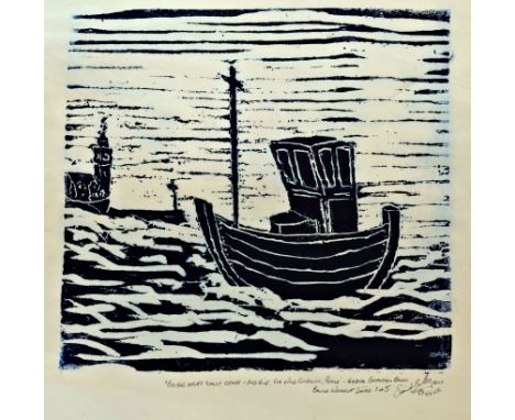 Artist: Simon BradleyTitle: Bid this angry tumult cease …….. Size: 29 x 30.5 x 4.5cmMedium: Ink Print on fine Japanese paper 