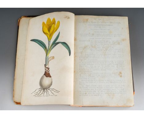 Botantical Magazine Volume IX 1795 hand coloured plates. Boards detached, old tape repairs to end papers, first few leaves an
