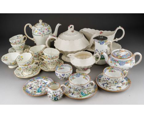 A collection of Foley, Mintons and Spode tea and dinner wares, comprising a Foley fifteen piece floral pattern coffee service