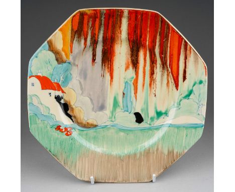 Clarice Cliff  " Forest Glen" a "Bizarre" plate, marked to base, approx 22 cm in diameter
