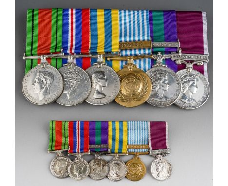 WW2 British &amp; Korean War Medal Group comprising of Defence Medal, War Medal, Korea Medal and General Service Medal with M