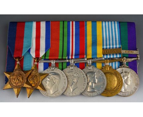 WW2 British &amp; Korean War Medal Group comprising of 1939-45 Star, France &amp; Germany Star, Defence Medal, War Medal Kore