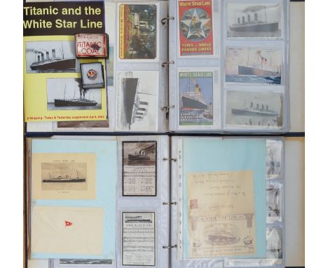 White Star Line and RMS Titantic Shipping Interest Collection comprising of two large albums of Postards and Photographs cont